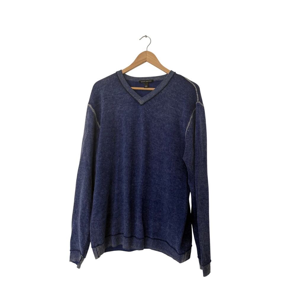 Autumn Cashmere Men’s V-neck Contrast Stitching Cashmere Sweater